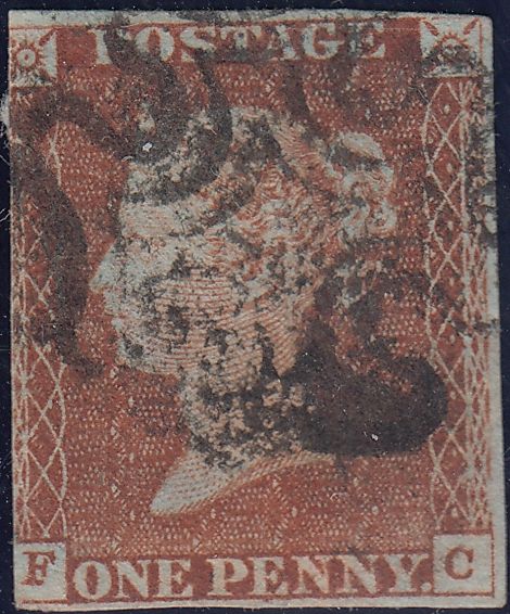 112218 - 1841 1D RED PL. ELEVEN (SG7)(FC).