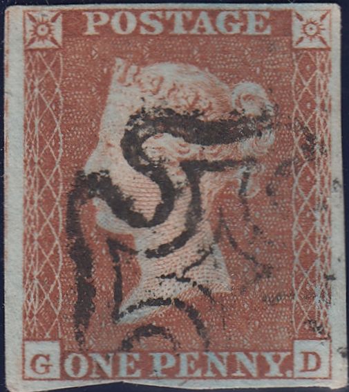 112235 - 1841 1D RED PL. ELEVEN (SG7)(GD).