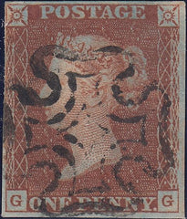 112237 - 1841 1D RED PL. ELEVEN (SG7)(GG).