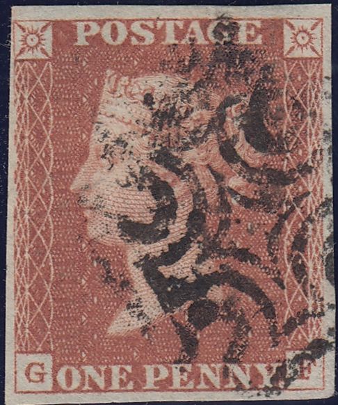 112242 - 1841 1D RED PL. ELEVEN (SG7)(GF).