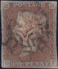 112243 - 1841 1D RED PL. ELEVEN (SG7)(GF).