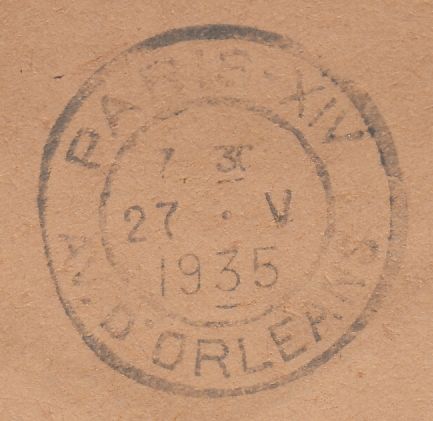 112295 - 1935 MAIL LEEDS TO PARIS/SILVER JUBILEE ISSUE.