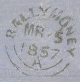 112430 BELFAST IRISH SPOON ENGLISH TYPE b (RA11)/2D BLUE PL.5 (SG34)(TL DOUBLE L SPEC F6e).