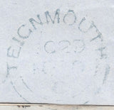 112437 1850-1854 1D ARCHER EXPERIMENTAL PERFORATION PLATE 94 (LE)(SG16b) USED ON COVER TEIGNMOUTH (DEVON) TO SOMERSET.