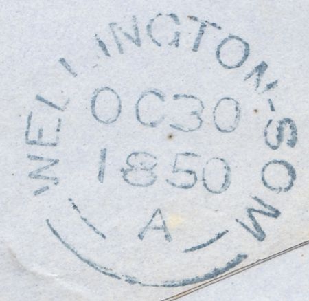 112437 1850-1854 1D ARCHER EXPERIMENTAL PERFORATION PLATE 94 (LE)(SG16b) USED ON COVER TEIGNMOUTH (DEVON) TO SOMERSET.