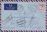 112460 1963 UNDELIVERED MAIL WOKING TO FRANCE WITH "RETURNED POSTAL PACKET" ENVELOPE.