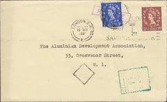 112466 1961 MAIL LONDON USAGE, UNDERPAID WITH 1D WILDING USED INSTEAD OF 1D POSTAGE DUE.