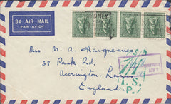112472 1957 UNDERPAID MAIL AUSTRALIA TO ACCRINGTON LANCS.