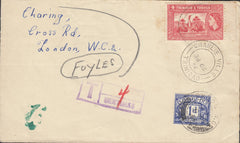 112486 1956 UNDERPAID MAIL TRINIDAD TO LONDON.