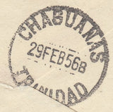112486 1956 UNDERPAID MAIL TRINIDAD TO LONDON.