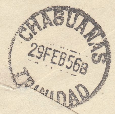 112486 1956 UNDERPAID MAIL TRINIDAD TO LONDON.