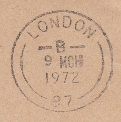 112489 1972 UNDELIVERED MAIL LETCHWORTH TO LONDON.
