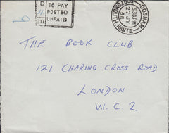 112516 1958 UNPAID MAIL COSHAM (HANTS) TO LONDON.
