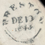 112523 1843 DARK BLUE MALTESE CROSS OF PRESTON ON COVER (SPEC B1sc).
