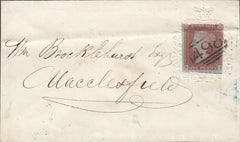 112539 1849 "CROWN" FREE ENVELOPE MANCHESTER TO MACCLESFIELD.