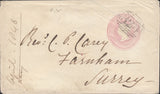 112660 "324" NUMERAL OF GUERNSEY ON 1D PINK ENVELOPE TO SURREY.