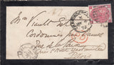 112768 1872 MOURNING ENVELOPE CHARING CROSS TO PARIS/3D ROSE PL.7 (SG103)(IB).