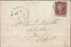 112850 1843 DISTINCTIVE MALTESE CROSS OF NORWICH ON COVER (SPEC B1ts).