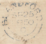 113019 1850 DORSET/"SHILLINGSTON" UDC/BLUE "87" NUMERAL OF BLANDFORD ON COVER.