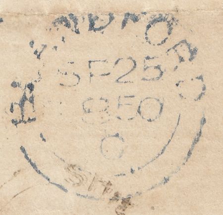 113019 1850 DORSET/"SHILLINGSTON" UDC/BLUE "87" NUMERAL OF BLANDFORD ON COVER.