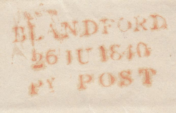 113024 1840 DORSET/"BLANDFORD PENNY POST" (DT56).