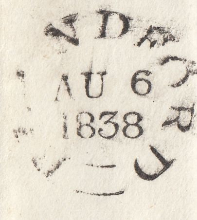 113028 1838 MAIL BLANDFORD TO SHAFTESBURY MANUSCRIPT "VIA IWERNE".