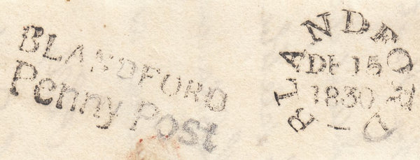 113039 1830 DORSET/"BLANDFORD PENNY POST" (DT54).
