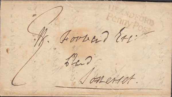 113043 1816 DORSET/"BLANDFORD PENNY POST" (DT54).