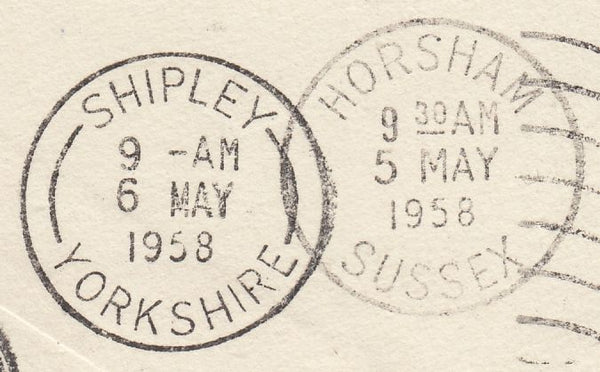 113059 1958 UNDELIVERED MAIL BRADFORD (YORKS) TO SHIPLEY/METER MAIL/ADVERTISING.