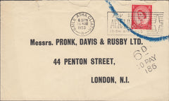 113085 1953 MAIL DUBLIN TO LONDON/INVALID STAMP.