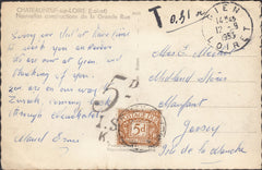 113230 1953 UNPAID MAIL FRANCE TO JERSEY.