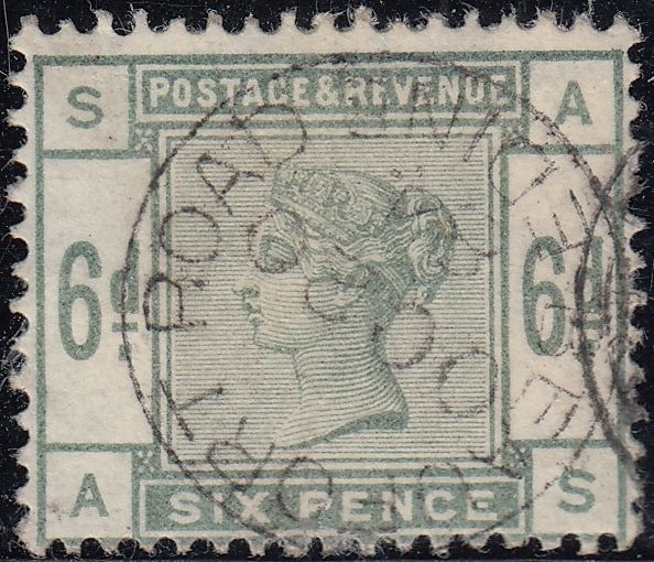113277 1884 6D DULL GREEN (SG194).
