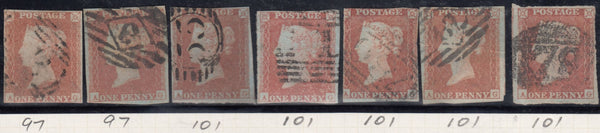 113295 1841-1851 1D IMPERF REDS LETTERED AG (SG8)/MISSING IMPRIMATUR LETTERINGS.