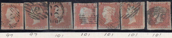 113295 1841-1851 1D IMPERF REDS LETTERED AG (SG8)/MISSING IMPRIMATUR LETTERINGS.