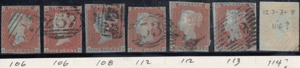 113295 1841-1851 1D IMPERF REDS LETTERED AG (SG8)/MISSING IMPRIMATUR LETTERINGS.