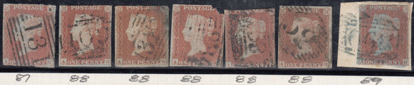 113295 1841-1851 1D IMPERF REDS LETTERED AG (SG8)/MISSING IMPRIMATUR LETTERINGS.