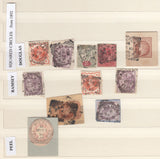 113367 COLLECTION OF ISLE OF MAN CANCELLATIONS ON BRITISH STAMPS.