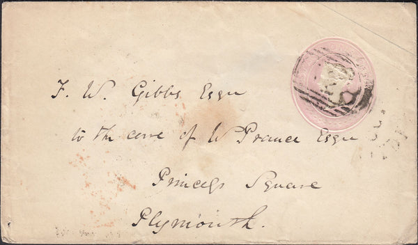 113459 1845 "528" NUMERAL OF MILDENHALL (SUFFOLK)/1D PINK ENVELOPE.