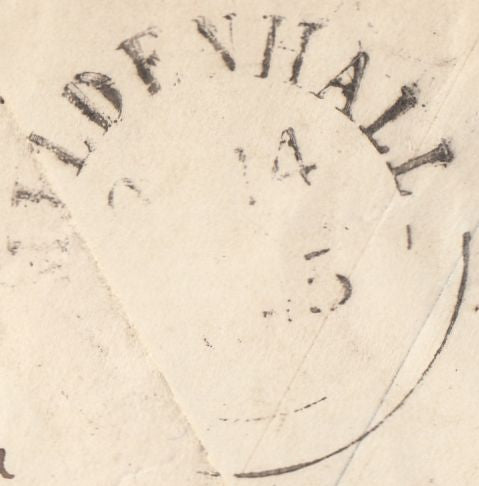 113459 1845 "528" NUMERAL OF MILDENHALL (SUFFOLK)/1D PINK ENVELOPE.