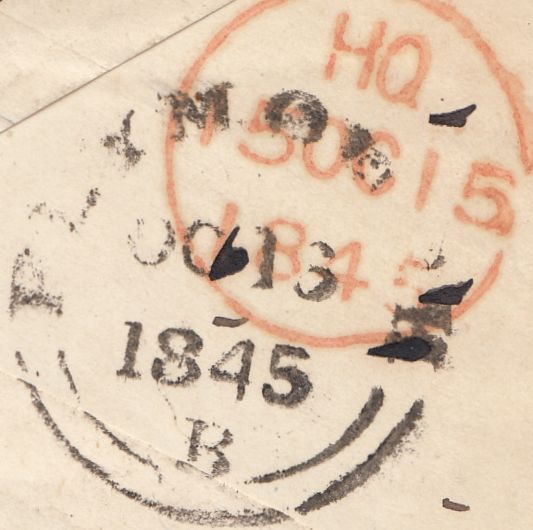 113459 1845 "528" NUMERAL OF MILDENHALL (SUFFOLK)/1D PINK ENVELOPE.