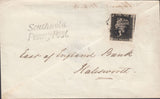 113498 1D BLACK PL.3 (SG2)(JF) ON COVER SOUTHWOLD TO HALESWORTH/"SOUTHWOLD PENNY POST" HAND STAMP (SK311).
