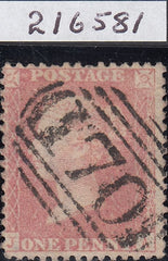 113563 1857 DIE 2 1D PL.49 PALE ROSE ON TRANSITIONAL PAPER (SPEC C9(4)(JA).