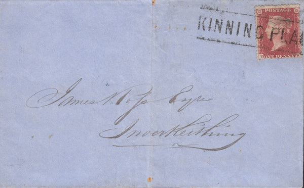 113679 "KINNING PLACE" TYPE III SCOTS LOCAL ON COVER (CO. LANARK PARENT POST OFFICE GLASGOW).