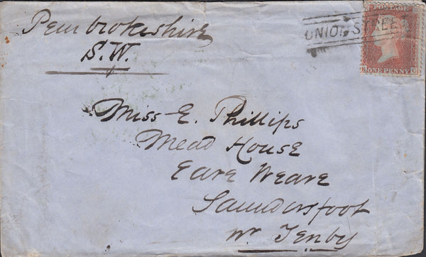 113686 "UNION STREET" TYPE V SCOTS LOCAL ON COVER (PARENT POST OFFICE ABERDEEN).