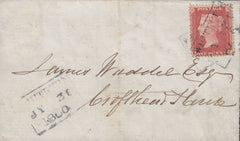 113702 1860 "WHITBURN" DATE STAMP USED AS A CANCELLATION (WEST LOTHIAN).