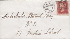 113794 1871 EDINBURGH DOTTED CIRCLE (RA11) ON COVER.
