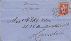 113798 1868 EDINBURGH DOTTED CIRCLE TYPE B2 (RA18) ON COVER.