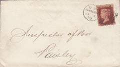 113812 1870 EDINBURGH DOTTED CIRCLE (RA5) ON COVER.