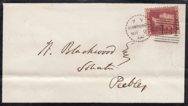 113820 1867 EDINBURGH DOTTED CIRCLE (RA5) ON COVER.