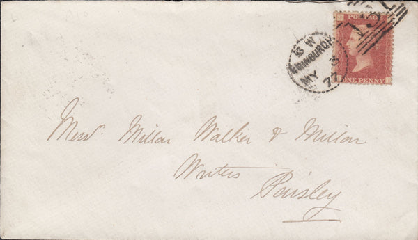 113827 1877 EDINBURGH DOTTED CIRCLE (RA10) ON COVER.